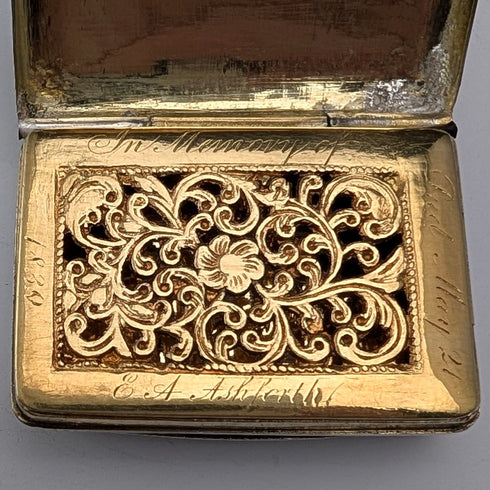 1830 British Antique William IV Sterling Silver Vinaigrette 18g Thomas Shaw